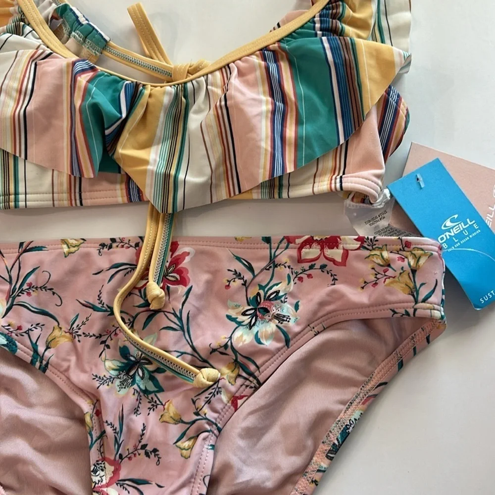 O'Neill girls 3 pieces swim bikini set size 10/14 NWT